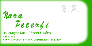 nora peterfi business card